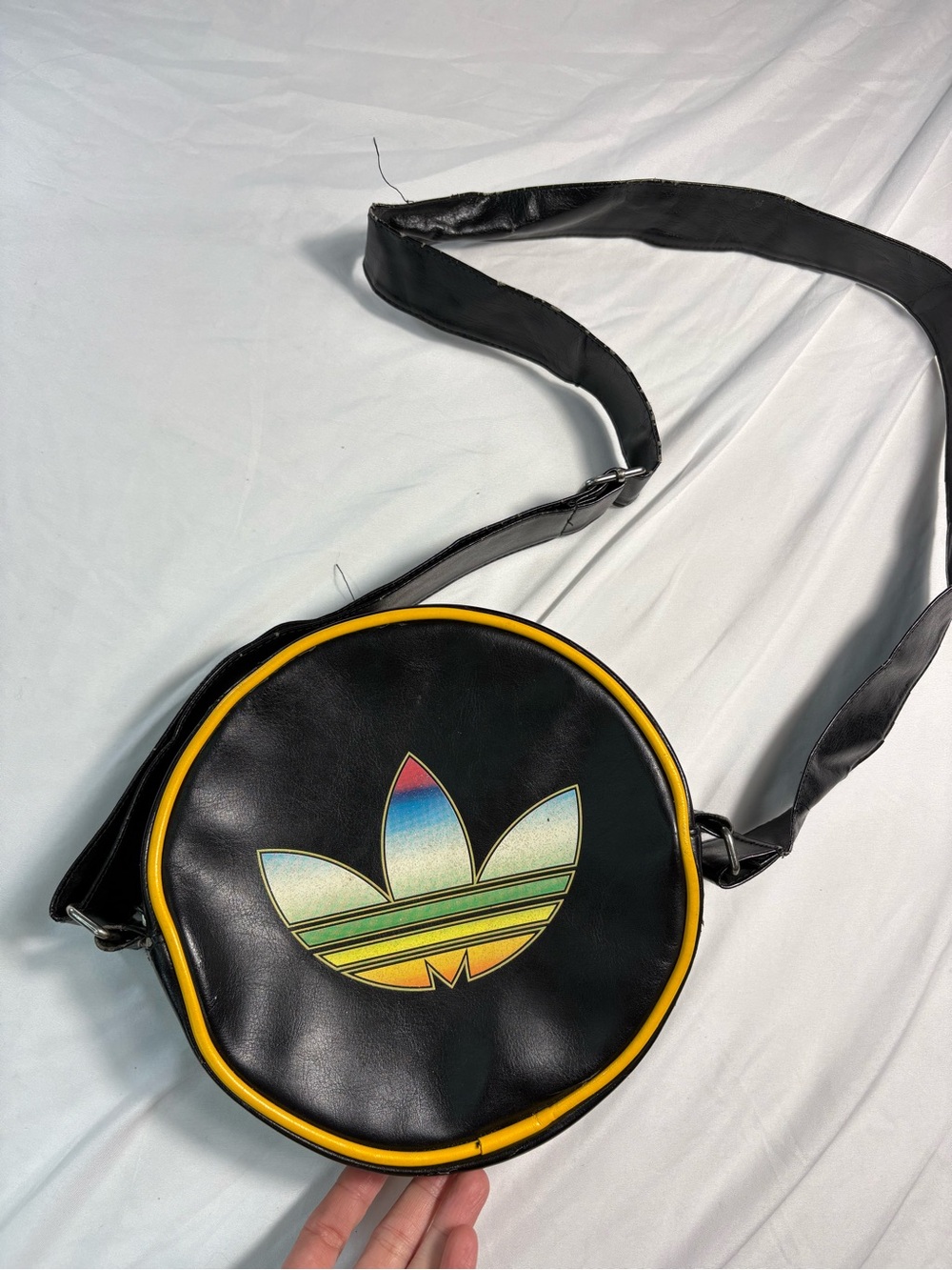 Retro Adidas Trefoil Disco round bag *Flaws*